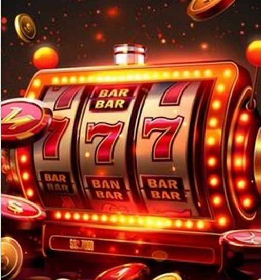 Classic reel slot game interface showing three spinning reels